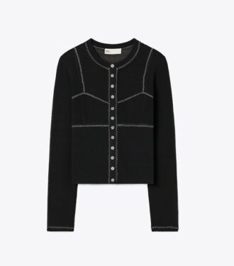 Cardigan en maille de coton et nylon
