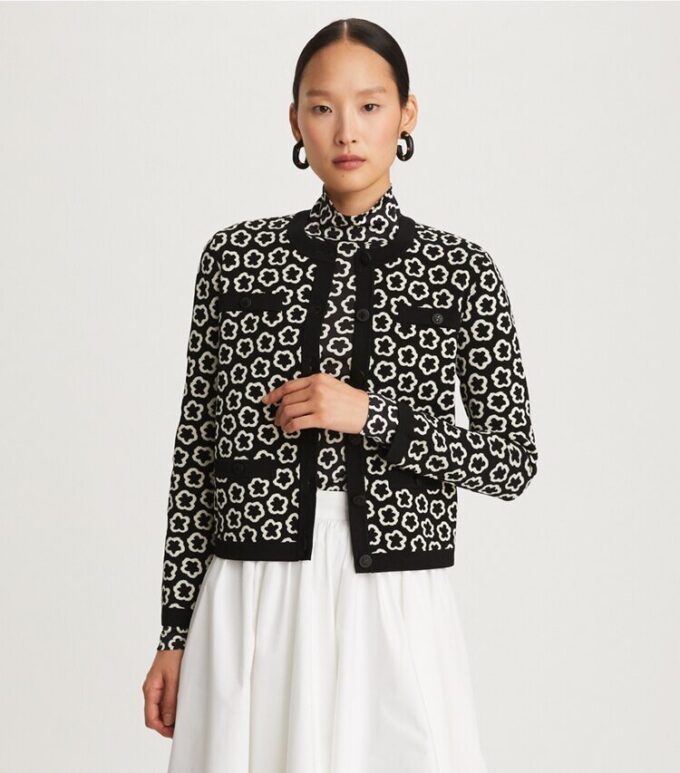Cardigan Kendra à fleurs jacquard Cardigan Kendra à fleurs jacquard
