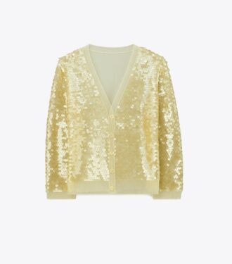 Cardigan à paillettes sur le devant