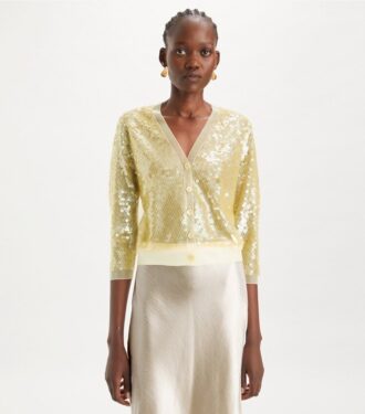 Cardigan à paillettes sur le devant
