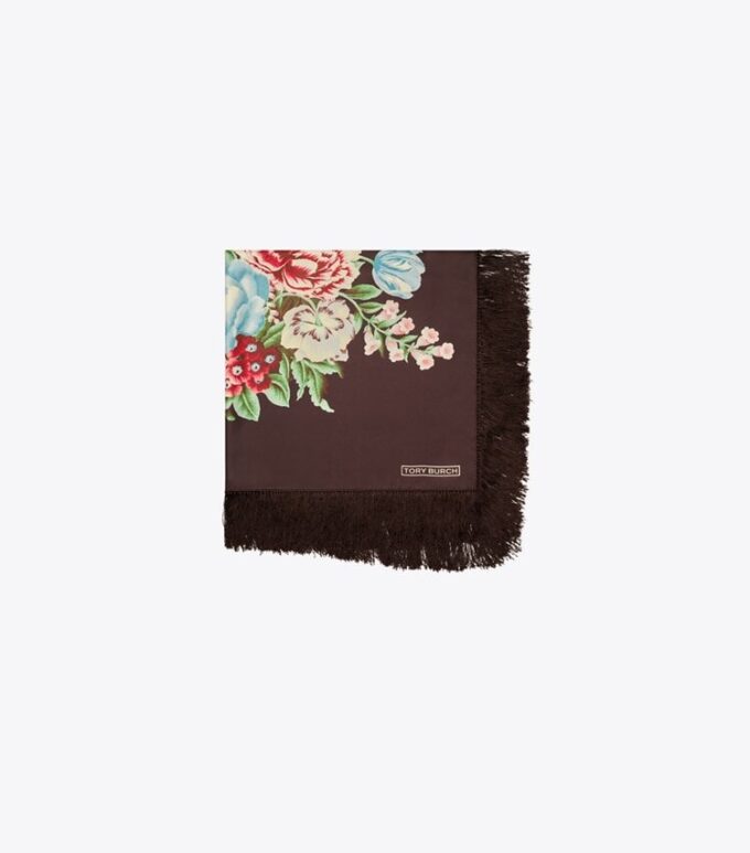 Carré en soie à motif floral