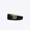 Ceinture en cuir lisse Miller avec logo pavé 1 pouce