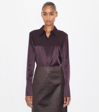 Chemise en soie à revers