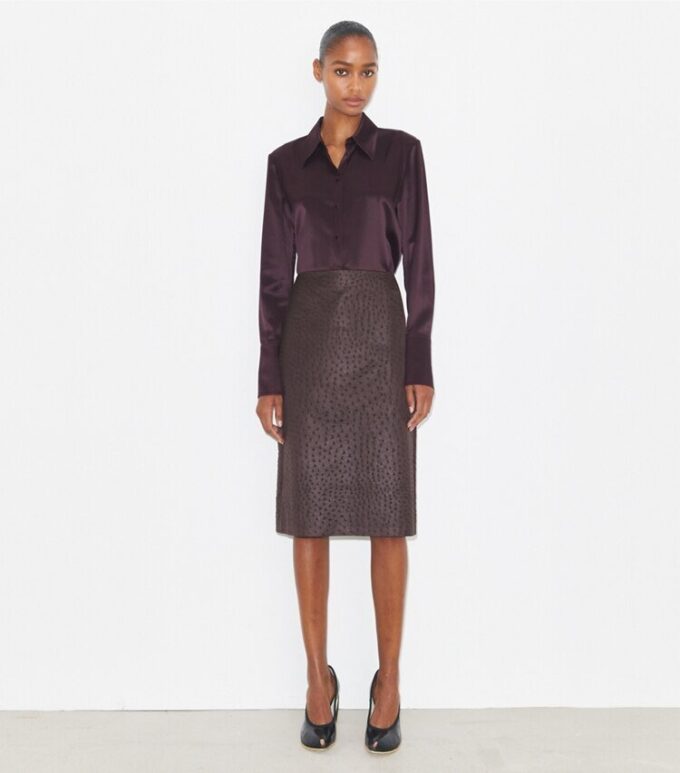Chemise en soie à revers Chemise en soie à revers