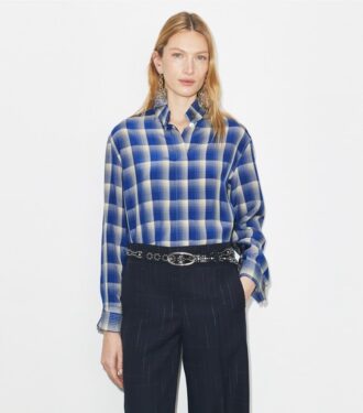 Chemise en viscose à carreaux
