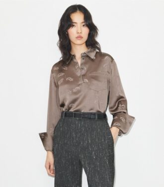 Chemise à poignets jacquard