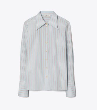 Chemise rayée en popeline de coton Chemise rayée en popeline de coton