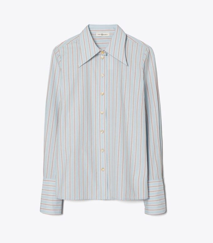 Chemise rayée en popeline de coton Chemise rayée en popeline de coton