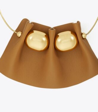 Collier à col en cuir cannelé