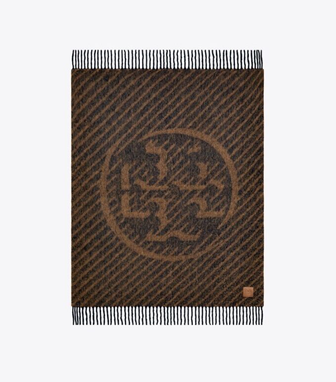 Couverture bouclée à rayures logo Couverture bouclée à rayures logo