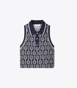 Débardeur polo court en maille technique