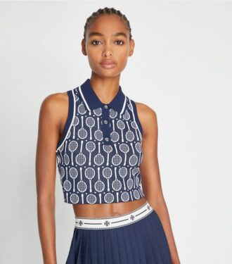 Débardeur polo court en maille technique