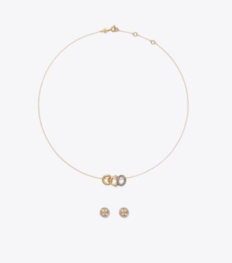 Ensemble collier et boucles d&rsquo;oreilles Icon Pavé