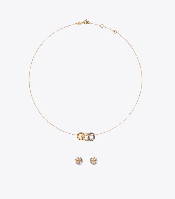Ensemble collier et boucles d&rsquo;oreilles Icon Pavé