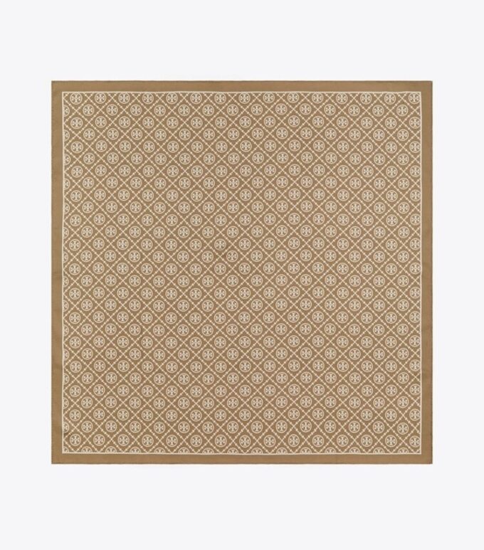 Foulard carré en soie double face T Monogramme Foulard carré en soie double face T Monogramme