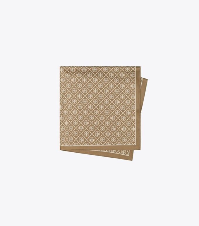 Foulard carré en soie double face T Monogramme Foulard carré en soie double face T Monogramme