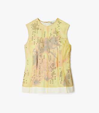 Haut en organza imprimé