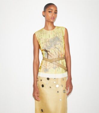 Haut en organza imprimé