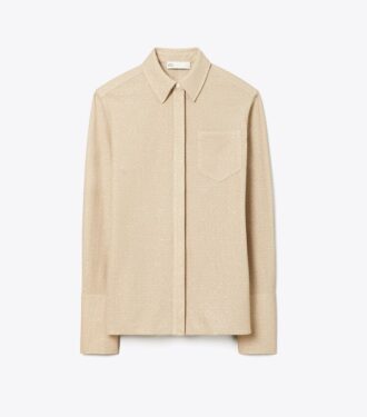 Haut à manches courtes et poignets jacquard