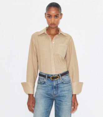 Haut à manches courtes et poignets jacquard