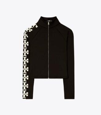 Haut zippé en nylon avec logo
