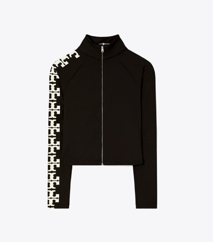 Haut zippé en nylon avec logo Haut zippé en nylon avec logo