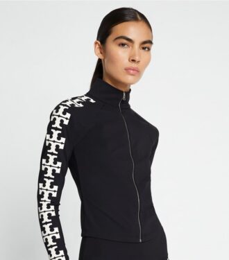 Haut zippé en nylon avec logo