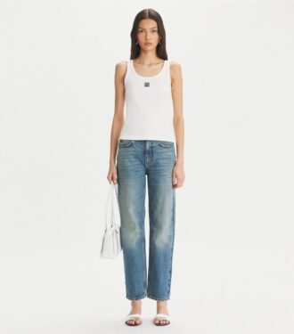 Jean droit à jambes larges