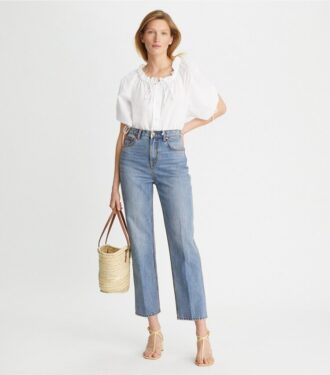 Jean droit taille haute