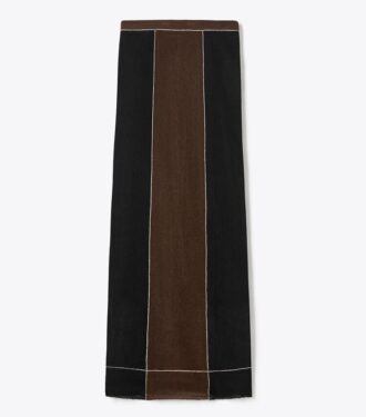 Jupe en laine color block