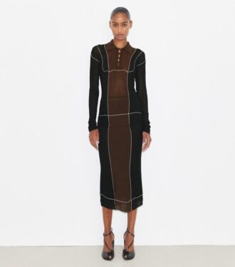 Jupe en laine color block