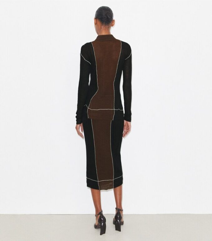Jupe en laine color block Jupe en laine color block