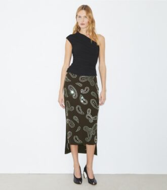 Jupe en viscose ornée