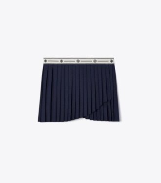 Jupe plissée en jersey jacquard performant