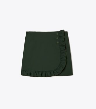 Jupe-short à volants en twill technique Jupe-short à volants en twill technique