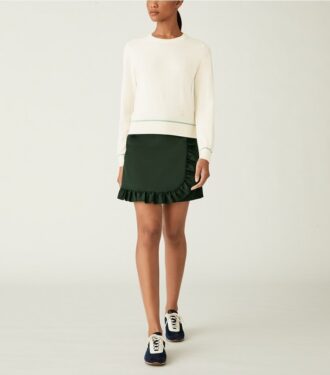 Jupe-short à volants en twill technique Jupe-short à volants en twill technique