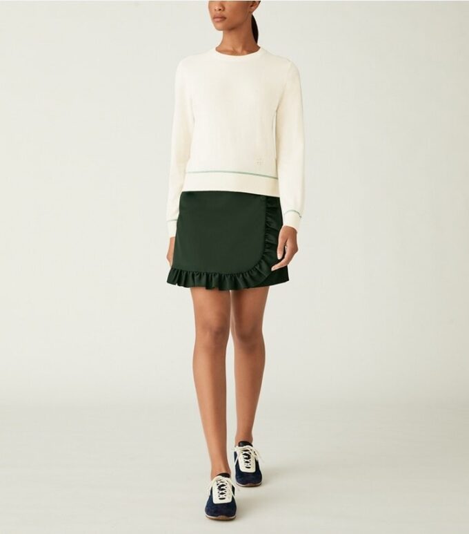 Jupe-short à volants en twill technique