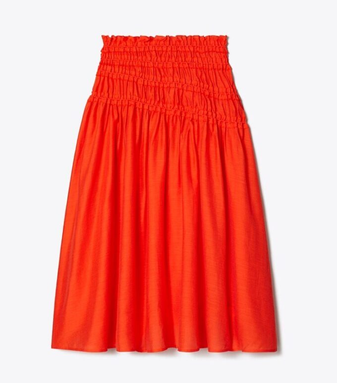 Jupe smockée en viscose