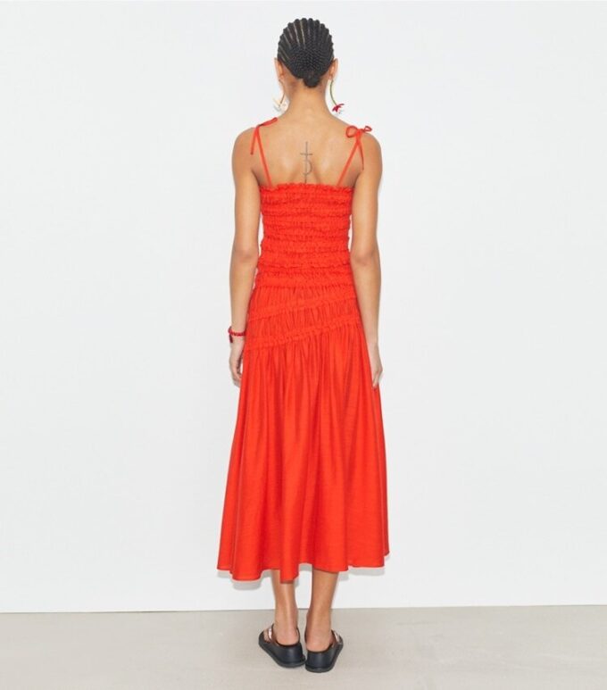 Jupe smockée en viscose