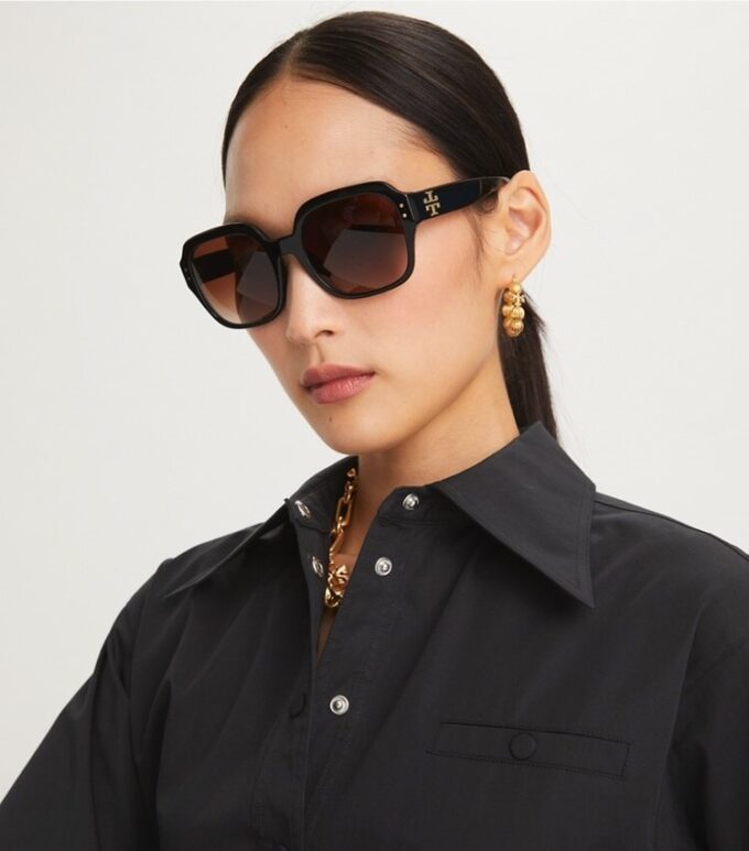 Lunettes de soleil oversize carrées avec logo Lunettes de soleil oversize carrées avec logo