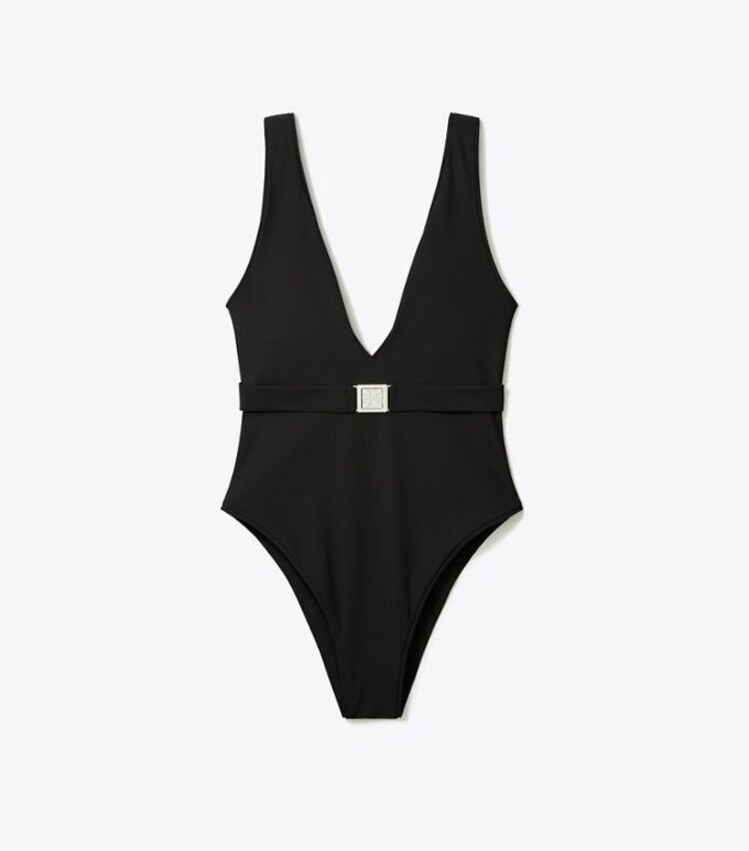 Maillot de bain à ceinture et logo Maillot de bain à ceinture et logo