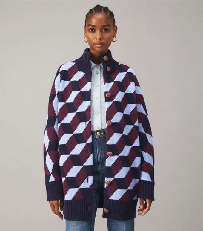 Manteau-pull à chevrons Manteau-pull à chevrons