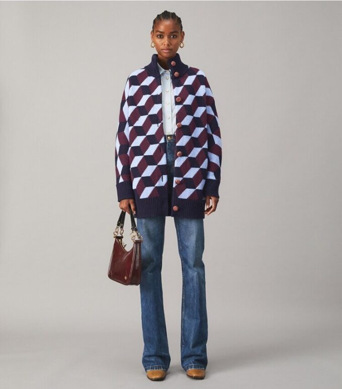 Manteau-pull à chevrons Manteau-pull à chevrons