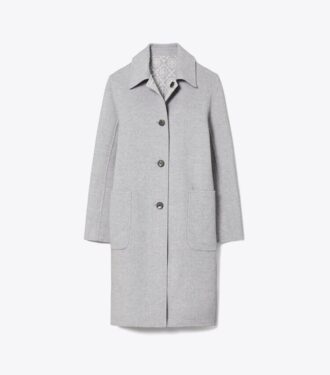 Manteau réversible en laine jacquard T Monogram