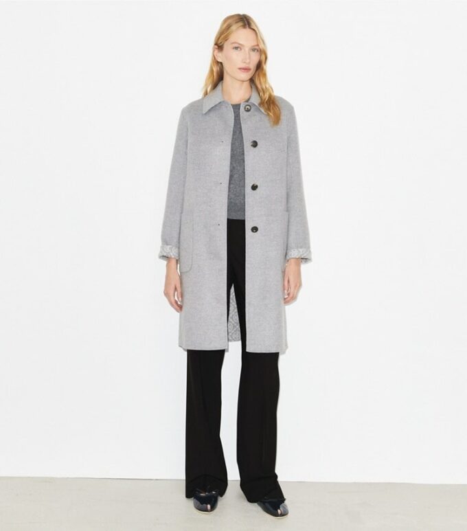 Manteau réversible en laine jacquard T Monogram Manteau réversible en laine jacquard T Monogram