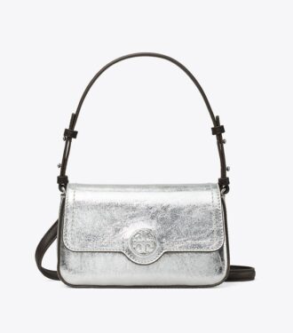Mini sac à bandoulière en cuir métallisé