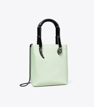 Mini sac fourre-tout en satin avec poignées serpent