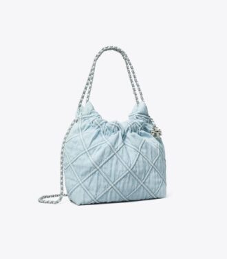 Mini sac hobo Fleming en denim souple