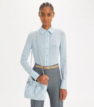 Mini sac hobo Fleming en denim souple