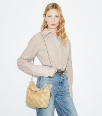 Mini sac hobo Fleming en peau lainée